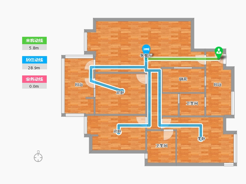 四川省-成都市-华润凤凰城一期-121.08-户型库-动静线