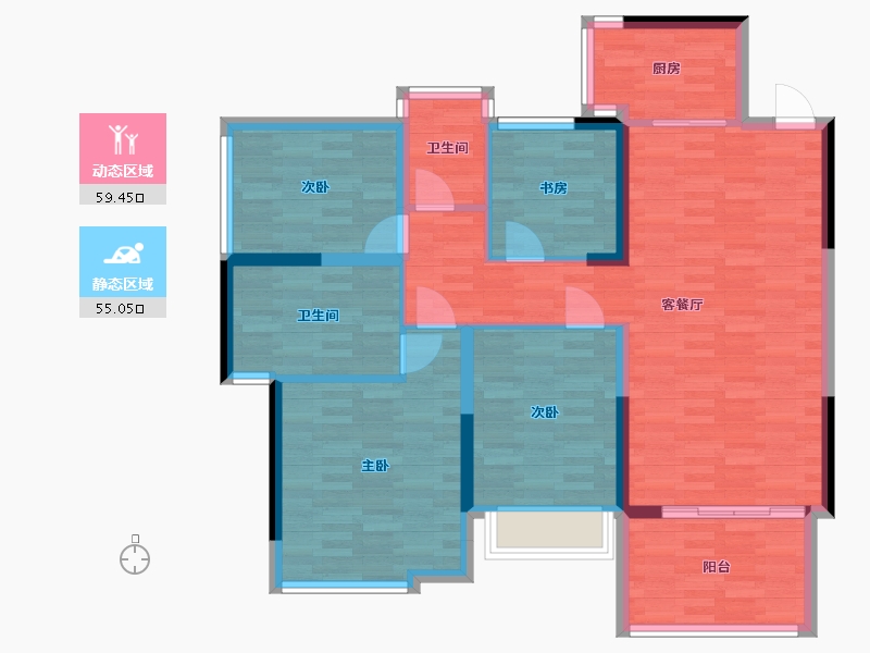 广西壮族自治区-南宁市-富鸣阳光城-102.84-户型库-动静分区