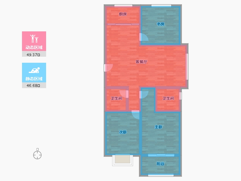 山东省-济宁市-泽缘名府-84.99-户型库-动静分区