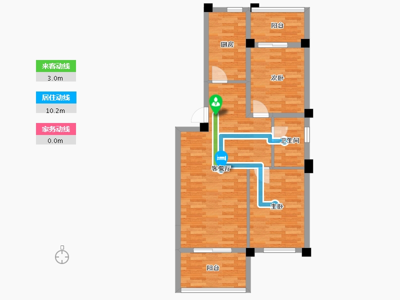 辽宁省-盘锦市-泰郡三期-71.37-户型库-动静线