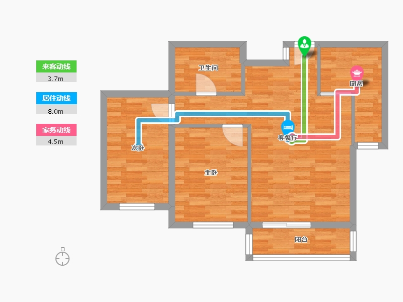 北京-北京市-文体路38号院-62.03-户型库-动静线