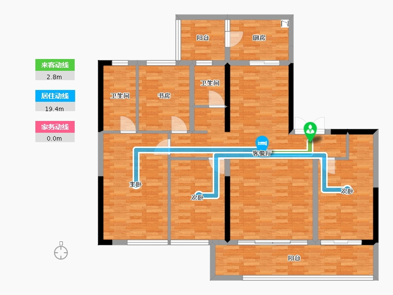 四川省-成都市-滨江领樾-122.87-户型库-动静线