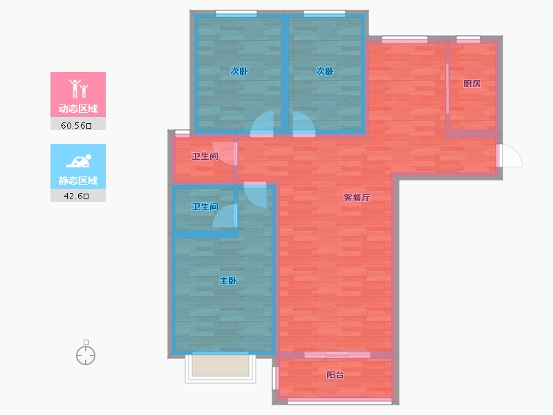 河北省-沧州市-天泰阳光-91.60-户型库-动静分区