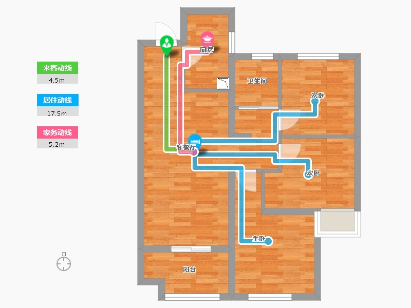 河南省-郑州市-阳光城丽景公馆-63.00-户型库-动静线