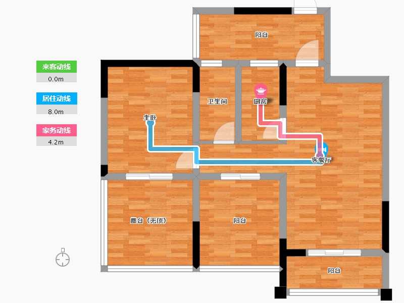 四川省-泸州市-学府雅居-84.72-户型库-动静线