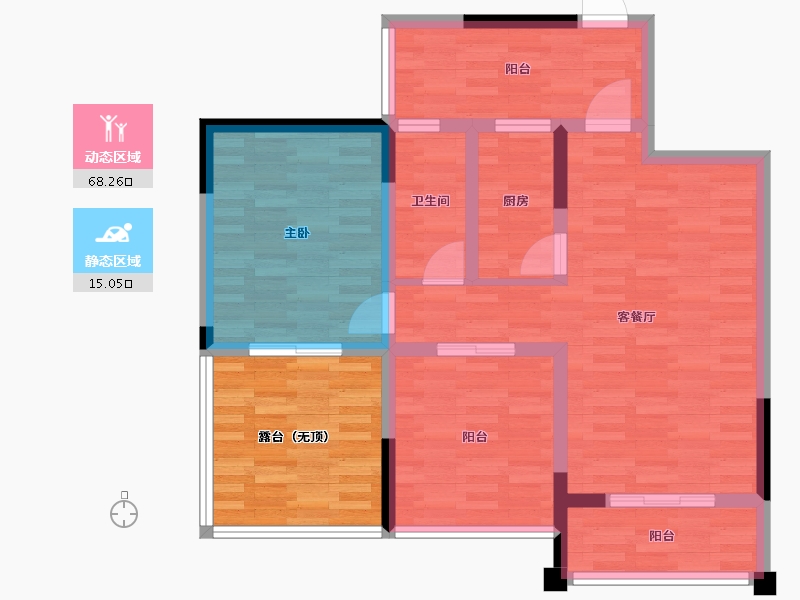 四川省-泸州市-学府雅居-84.72-户型库-动静分区