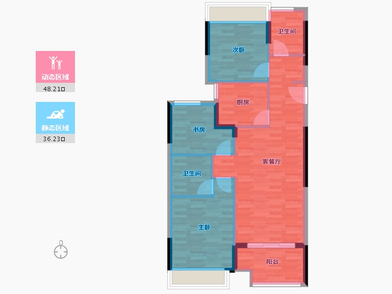 上海-上海市-绿城上海诚园-76.00-户型库-动静分区