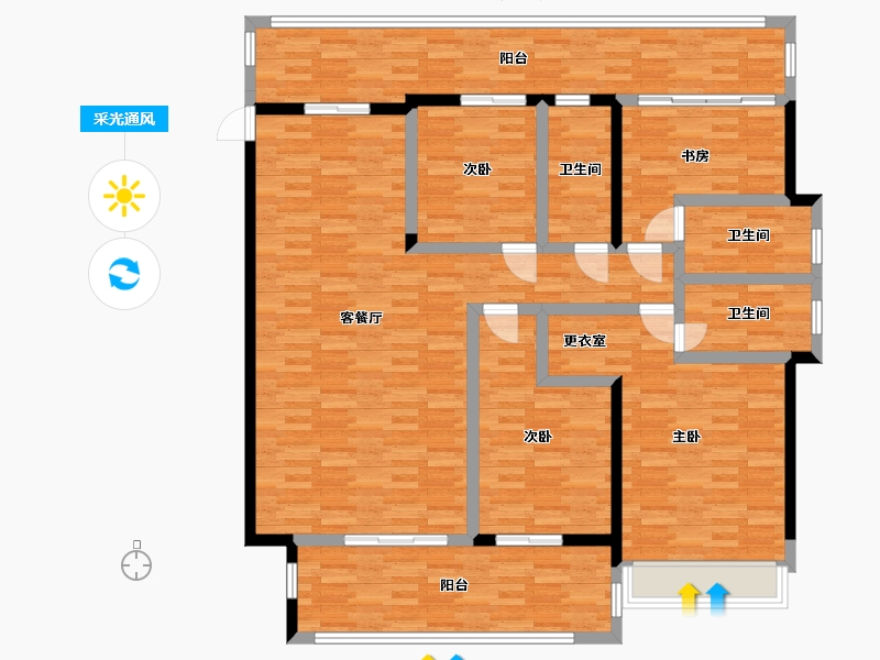 广东省-汕头市-龙光E组团项目-151.04-户型库-采光通风