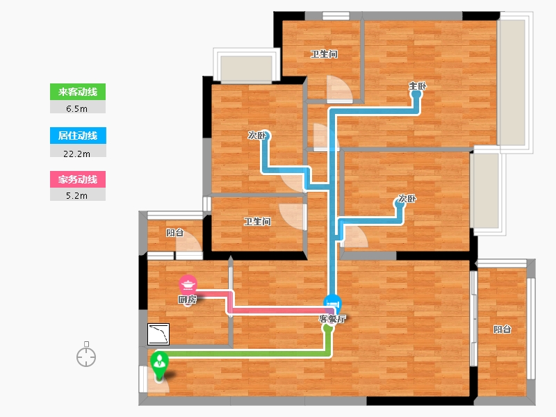 广东省-清远市-敏捷东城水岸-95.94-户型库-动静线