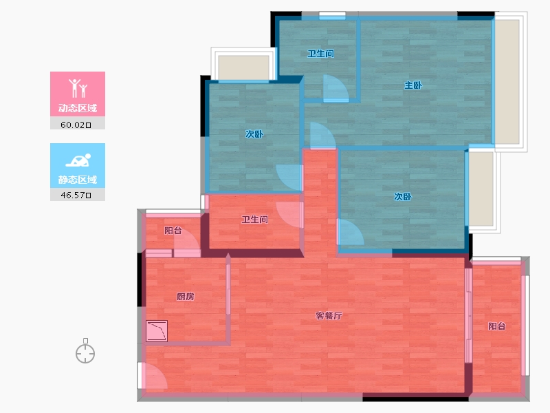 广东省-清远市-敏捷东城水岸-95.94-户型库-动静分区