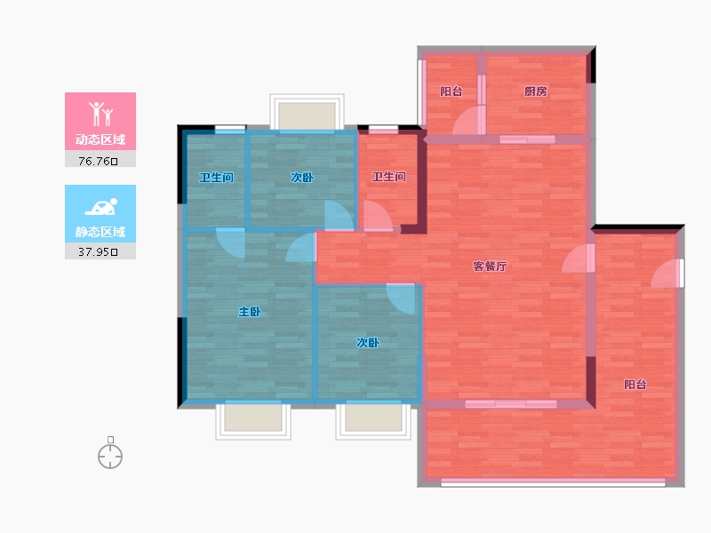 广西壮族自治区-梧州市-碧水广场-103.75-户型库-动静分区