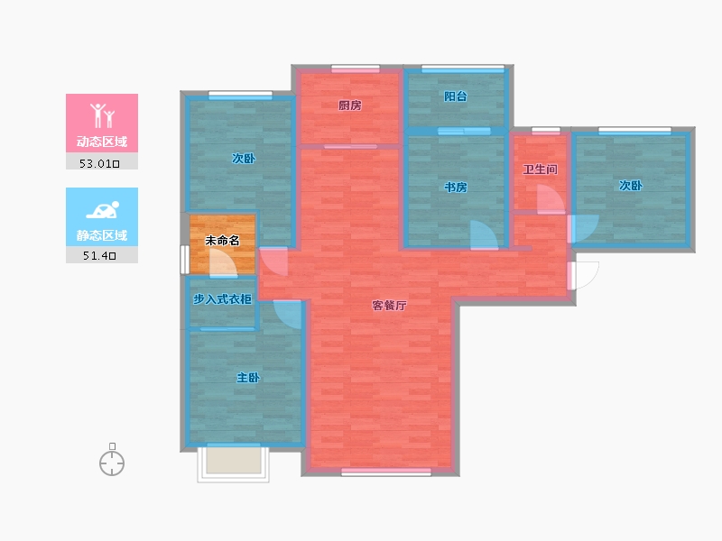 福建省-泉州市-中骏悦景府-96.10-户型库-动静分区