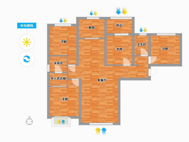 福建省-泉州市-中骏悦景府-96.10-户型库-采光通风