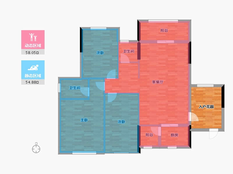 湖南省-郴州市-福城桃源-112.78-户型库-动静分区