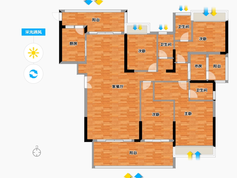 广东省-河源市-百盛广场-163.01-户型库-采光通风