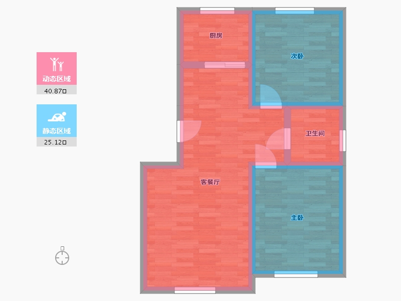 辽宁省-沈阳市-长堤湾-58.61-户型库-动静分区