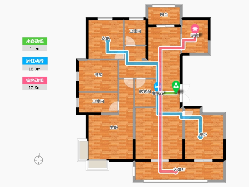 江苏省-盐城市-射阳悦府D户型167-160.01-户型库-动静线