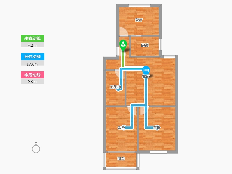 浙江省-杭州市-中江花园-70.25-户型库-动静线