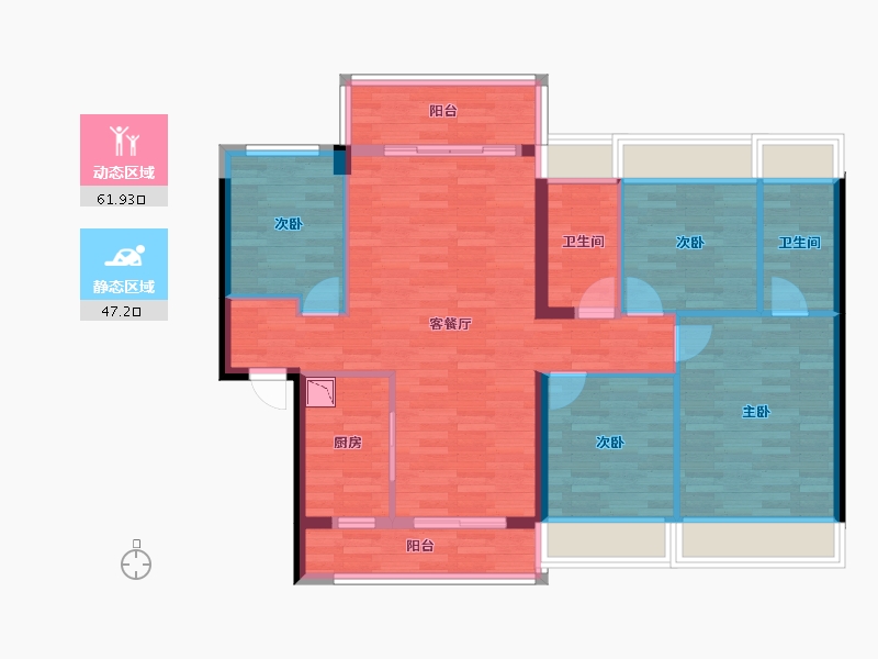 四川省-德阳市-碧桂园-97.78-户型库-动静分区