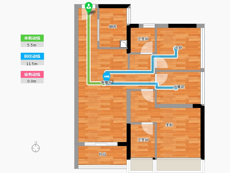 广东省-广州市-万科幸福誉-67.41-户型库-动静线