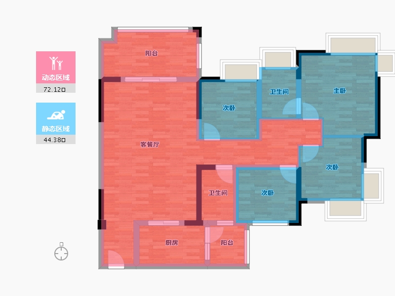 四川省-达州市-现代城-102.45-户型库-动静分区