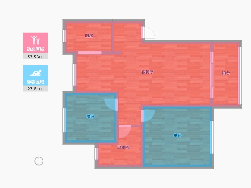 江西省-宜春市-青城林语-76.53-户型库-动静分区