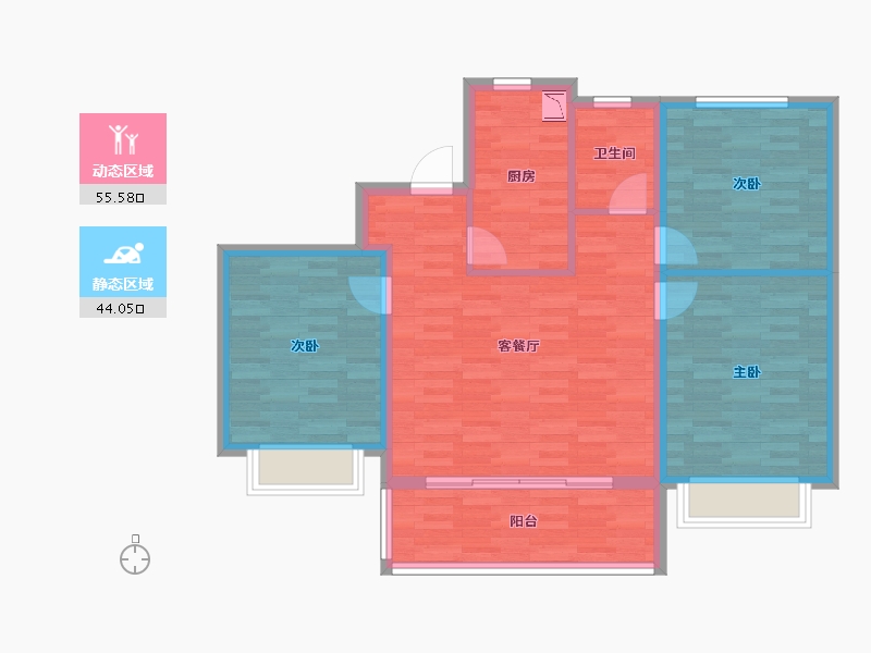 江苏省-南京市-鱼嘴润府-90.00-户型库-动静分区