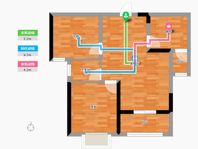 湖南省-长沙市-水墨林溪-55.45-户型库-动静线