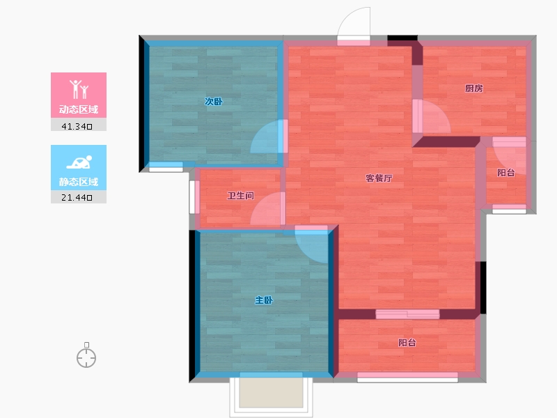 湖南省-长沙市-水墨林溪-55.45-户型库-动静分区