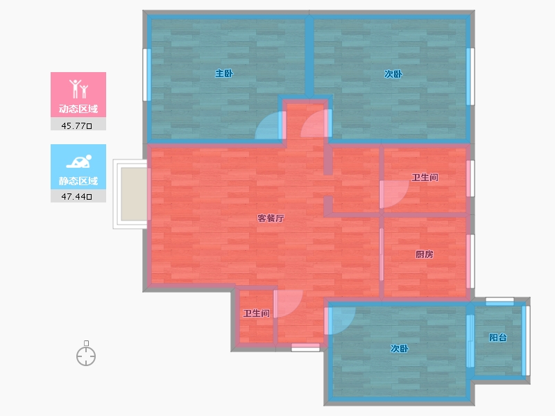 甘肃省-庆阳市-金都宁苑-82.95-户型库-动静分区