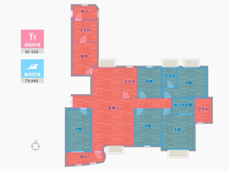 福建省-莆田市-皇庭骏景-155.40-户型库-动静分区