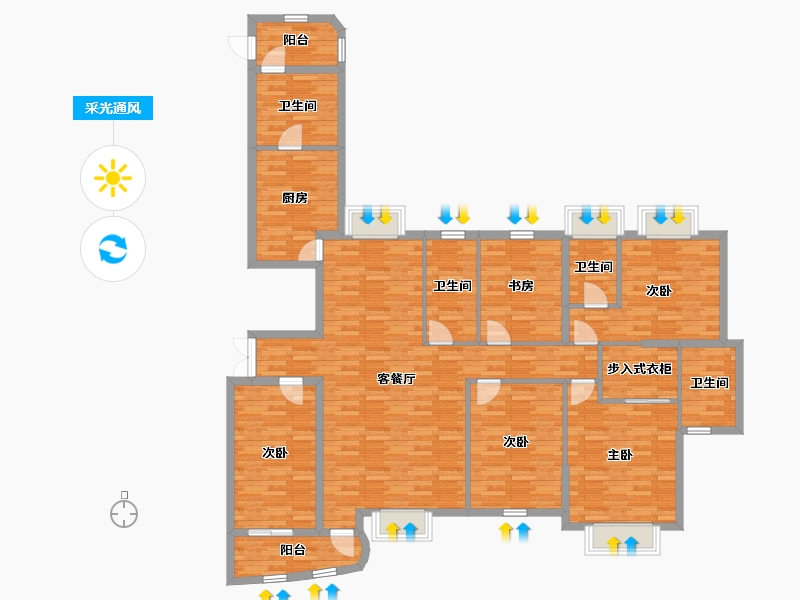 福建省-莆田市-皇庭骏景-155.40-户型库-采光通风