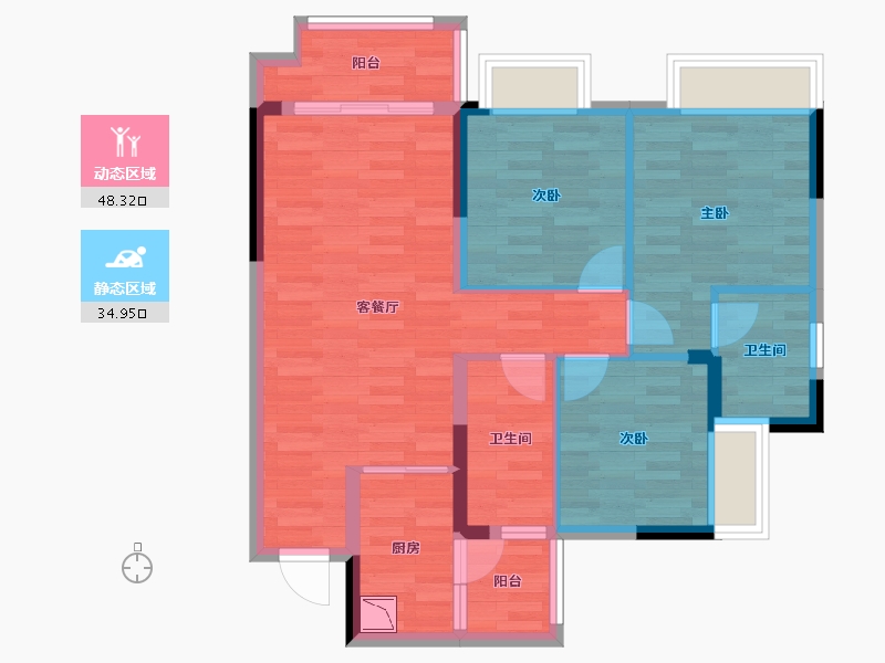 四川省-成都市-佳兆业悦府-73.63-户型库-动静分区