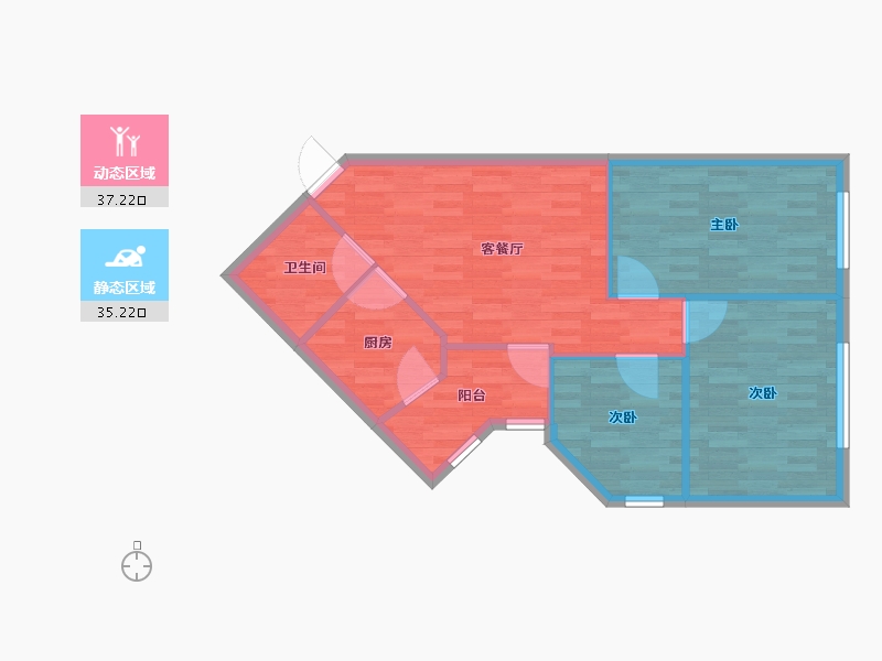 云南省-昆明市-云冶生活区-65.83-户型库-动静分区