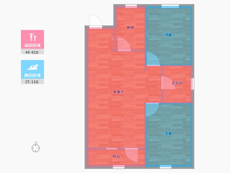 辽宁省-沈阳市-首创光和城-65.20-户型库-动静分区