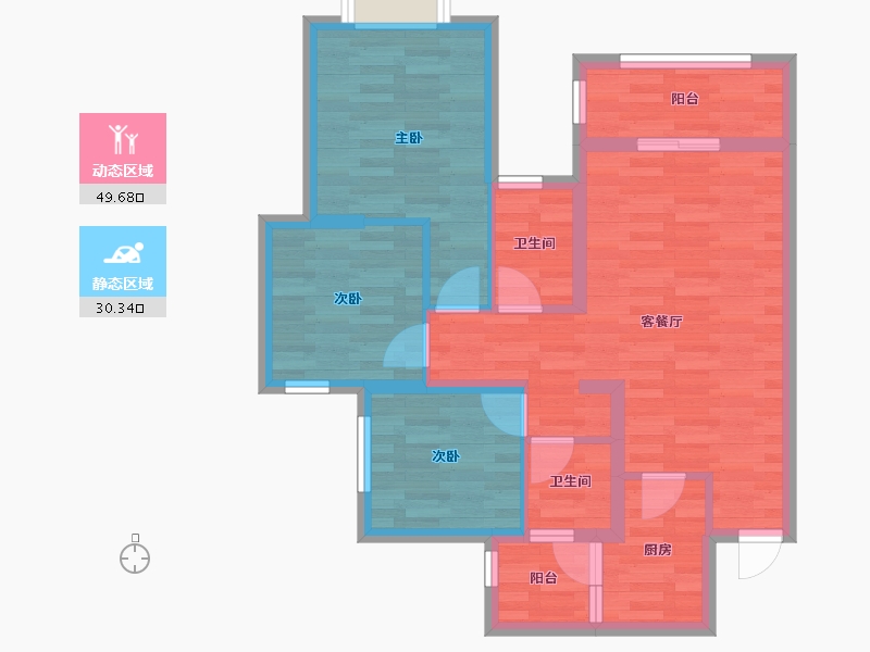 四川省-成都市-东原城-70.18-户型库-动静分区