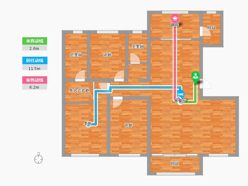 吉林省-四平市-顺达东樾府-125.71-户型库-动静线