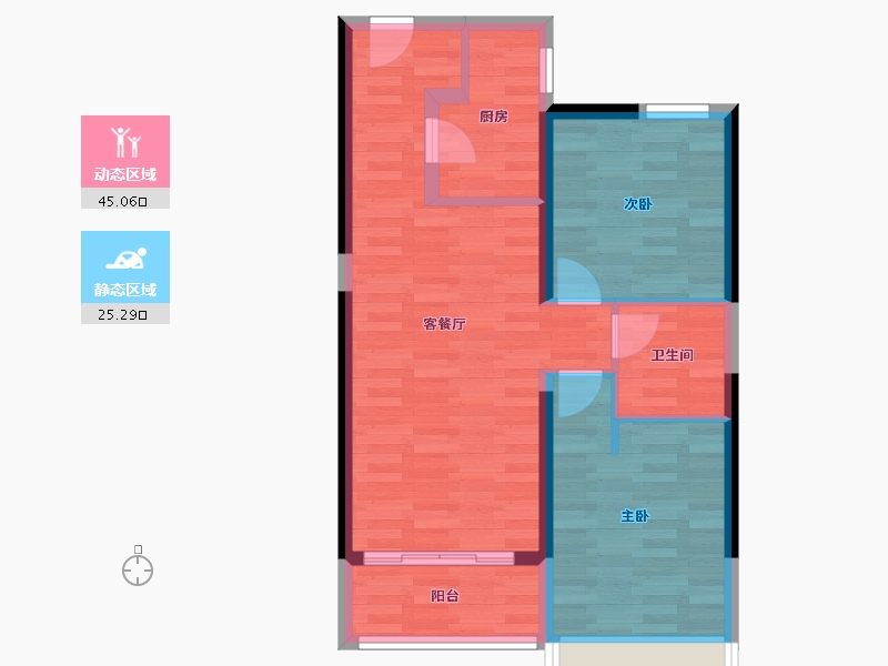 陕西省-西安市-富丽城-62.08-户型库-动静分区