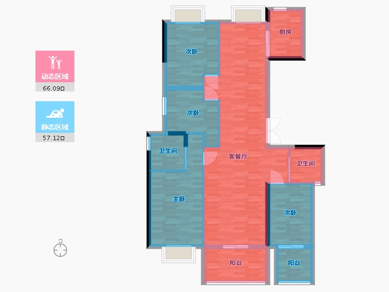 福建省-福州市-融侨阳光城方圆-109.99-户型库-动静分区