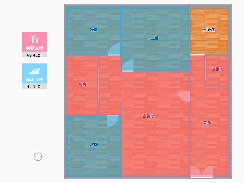 云南省-昭通市-云南省昭通市昭阳区-113.74-户型库-动静分区