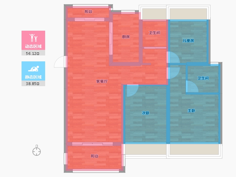 广东省-江门市-恩平碧桂园-82.74-户型库-动静分区