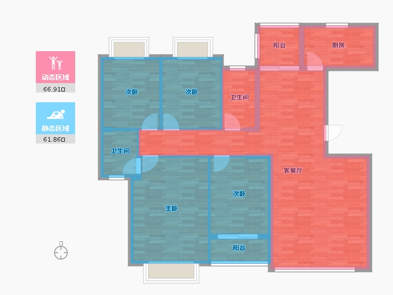 湖南省-常德市-德城水岸-115.55-户型库-动静分区