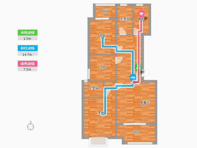 湖南省-怀化市-龙辰.古城御景-90.15-户型库-动静线