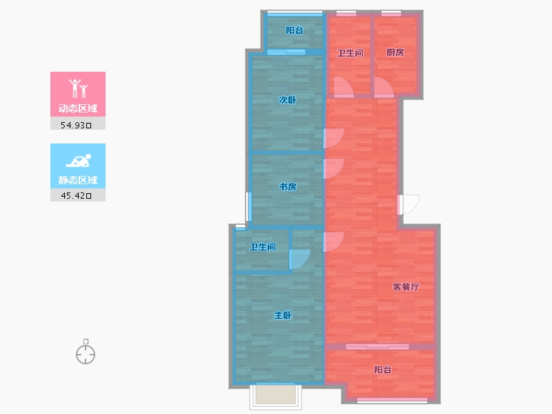 湖南省-怀化市-龙辰.古城御景-90.15-户型库-动静分区