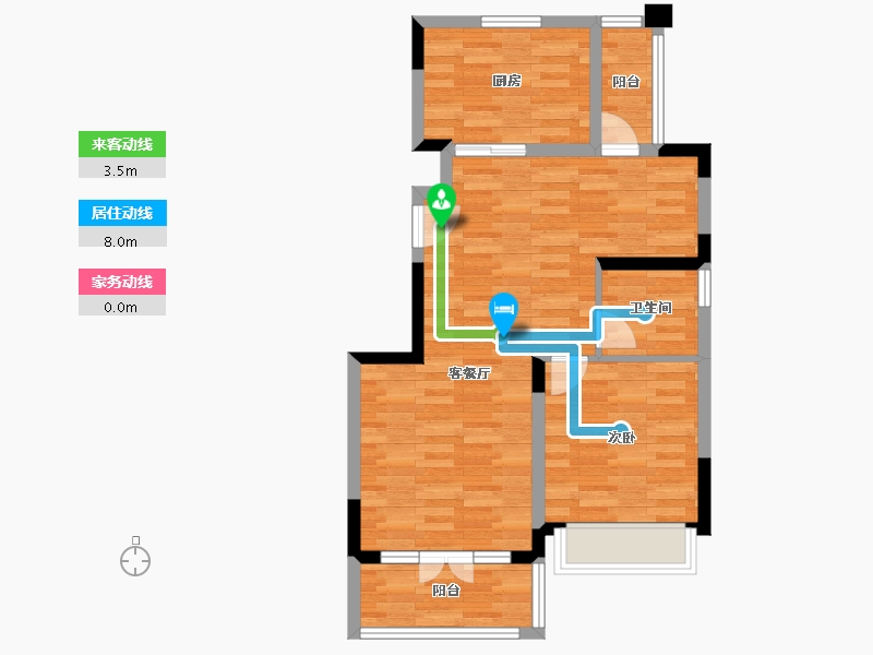 四川省-南充市-恒大悦龙台-66.39-户型库-动静线