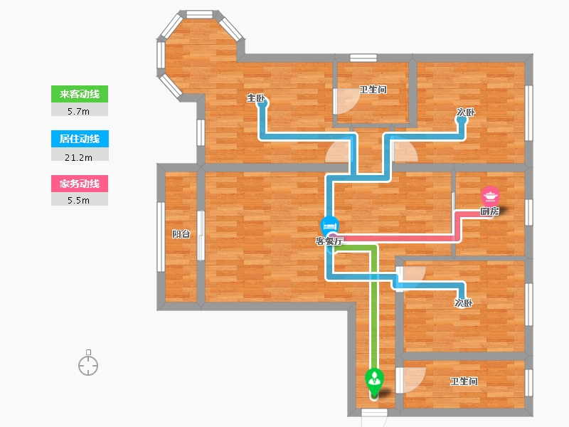 河北省-沧州市-金水湾小区-89.06-户型库-动静线