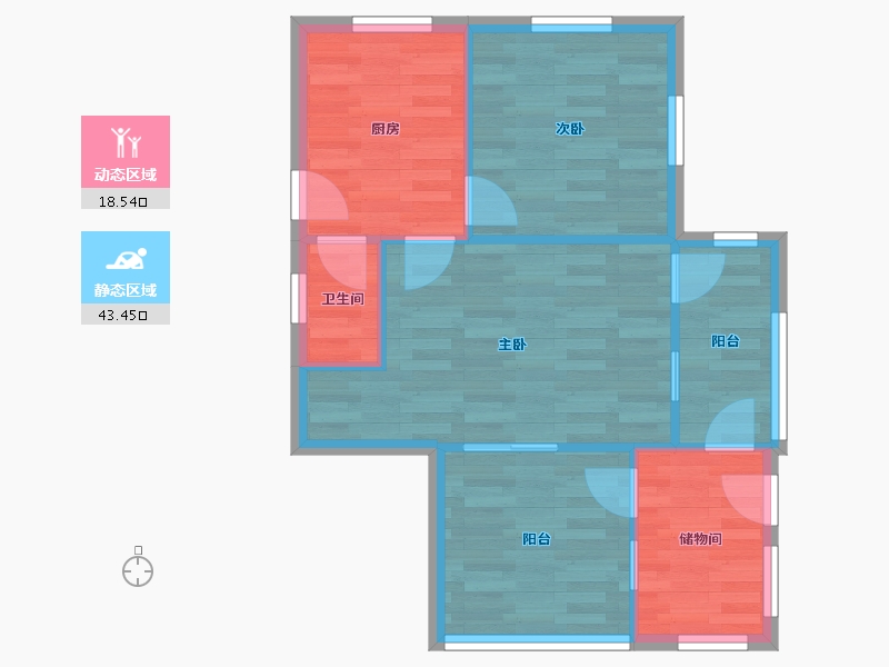 江苏省-苏州市-彩香一村三区-56.24-户型库-动静分区