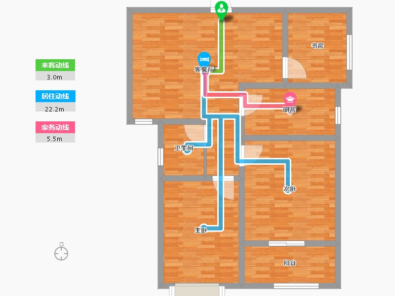 河南省-濮阳市-王公馆-94.73-户型库-动静线