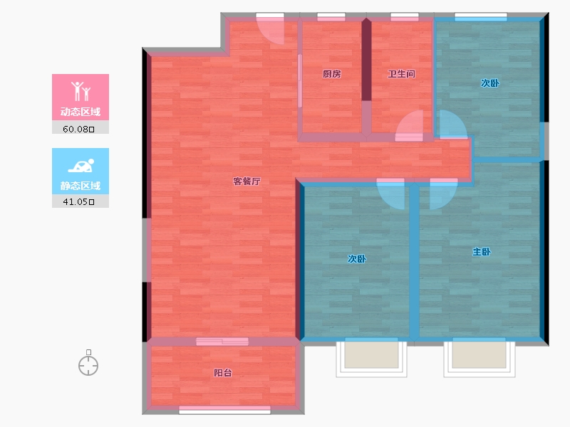 江西省-景德镇市-阳光东园-90.50-户型库-动静分区