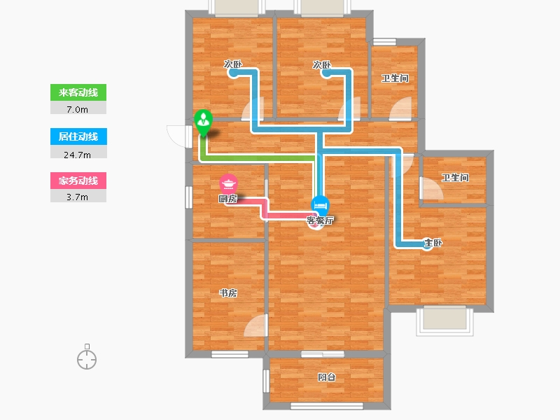 湖北省-黄石市-正泰华府-103.32-户型库-动静线